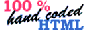 Image that says: '100% handcoded HTML'